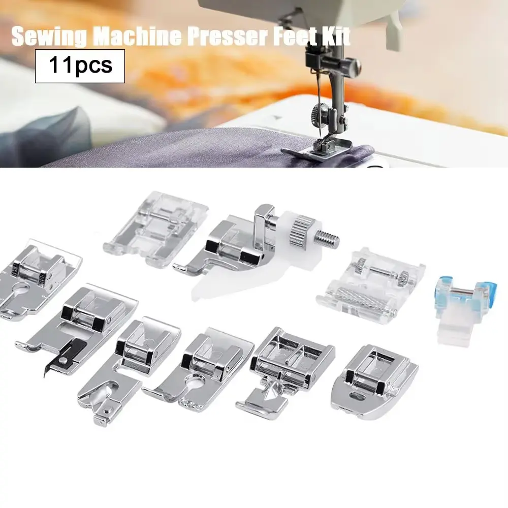 11Pcs Presser Feet Set Snap On Sewing Machine Foot for Home Low Shank Sewing Machine Use Presser Foot Feet Kit Tool Accessories
