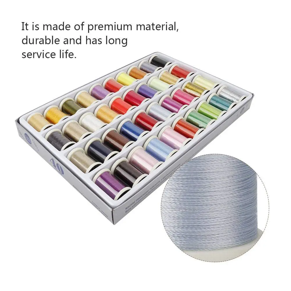 40 Colors Polyester Embroidery Thread Set 120D/2 280 Yards Embroidery Line For Home Sewing Kit