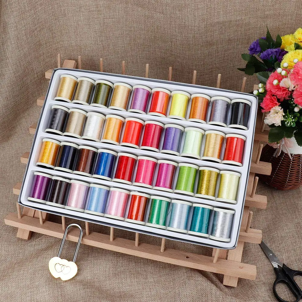 40 Colors Polyester Embroidery Thread Set 120D/2 280 Yards Embroidery Line For Home Sewing Kit