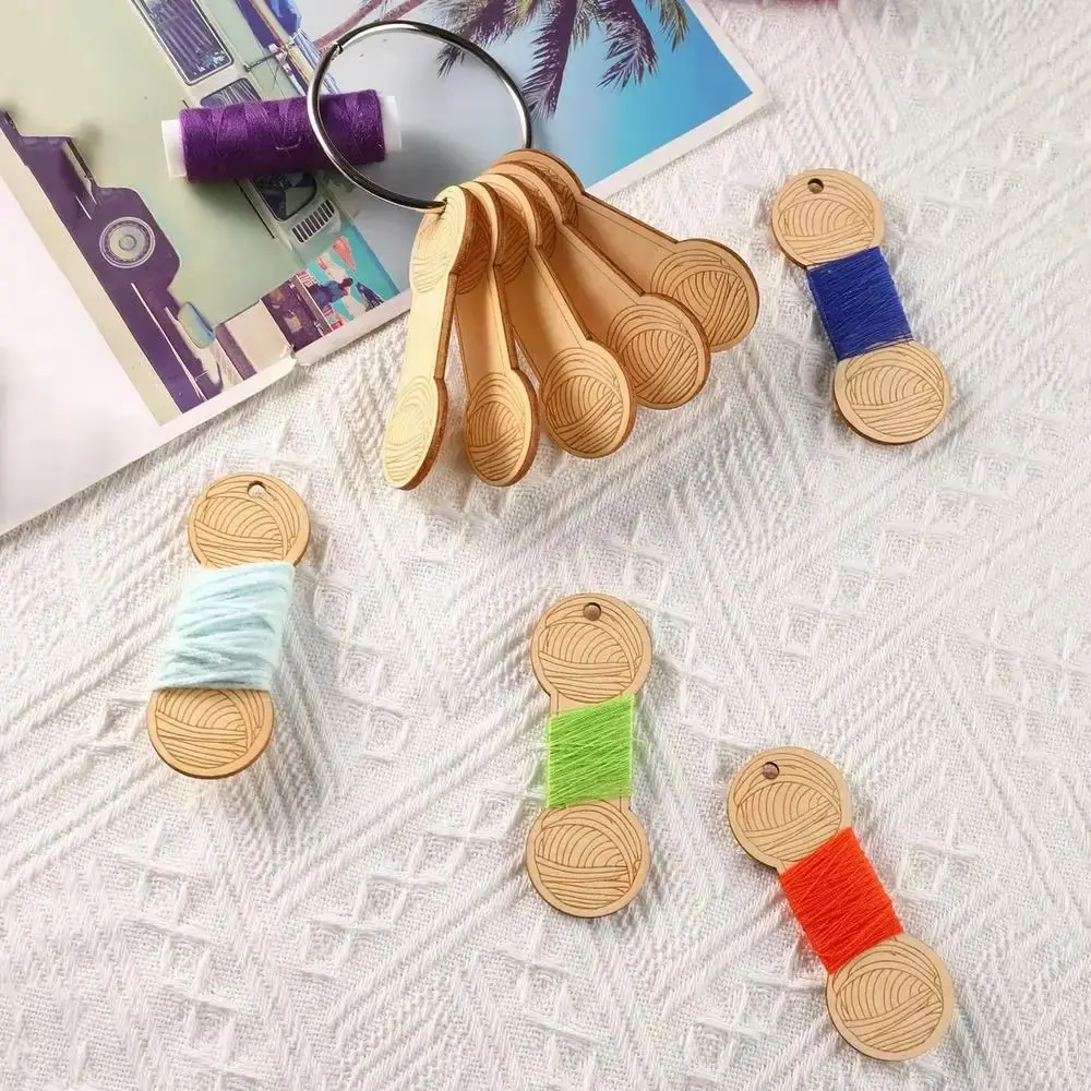 10pcs Wooden Yarn Bobbins Weave Knitting Sewing Winding Thread String Winding Coil Plate Winder For Sewing Thread Holder