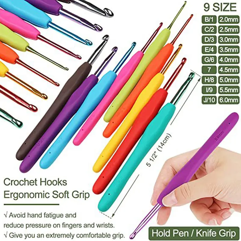 64Pcs Full Set Crochet Set New Colored Yarn Weaving Materials Simple Style Ideal Storage Bag For Beginners DIY Weaving Suit