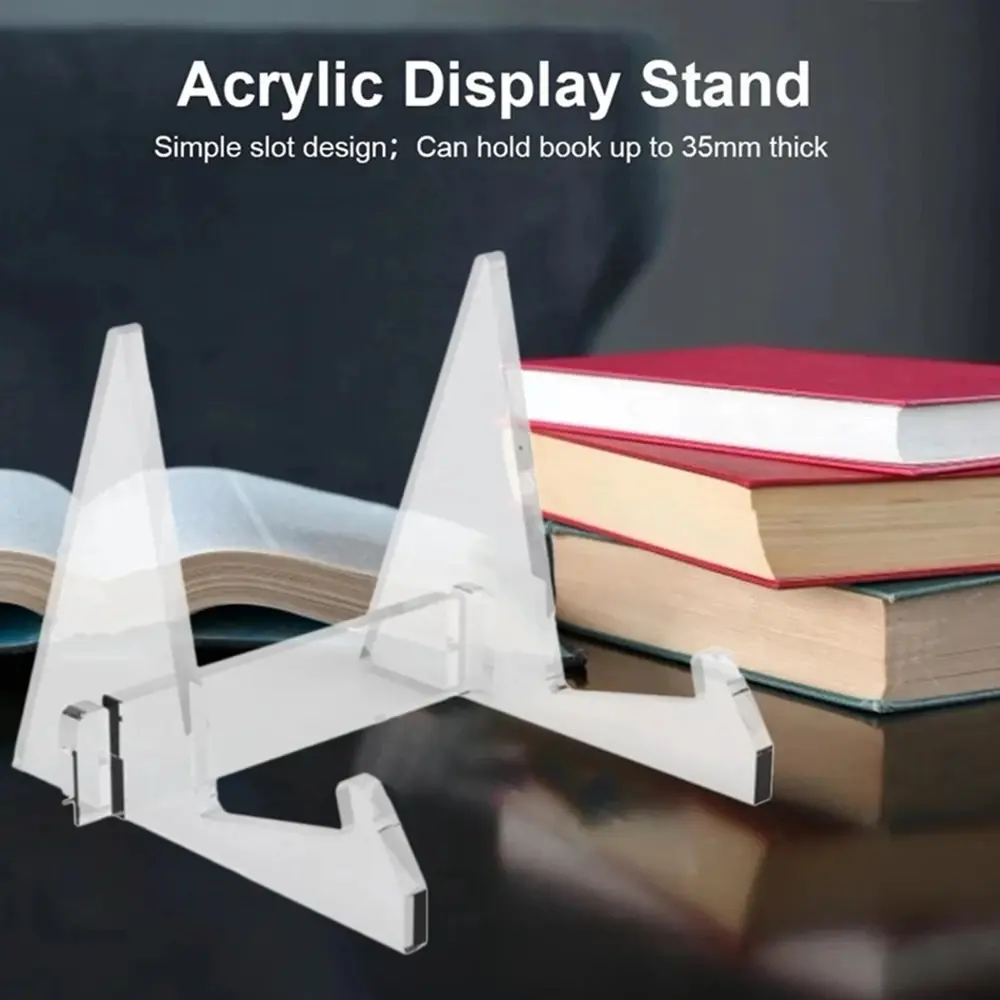 Acrylic Tablet Holder Book Recipe Book Shelf Magazine Holder Triangular Detachable Book Picture Frame CD Display Rack