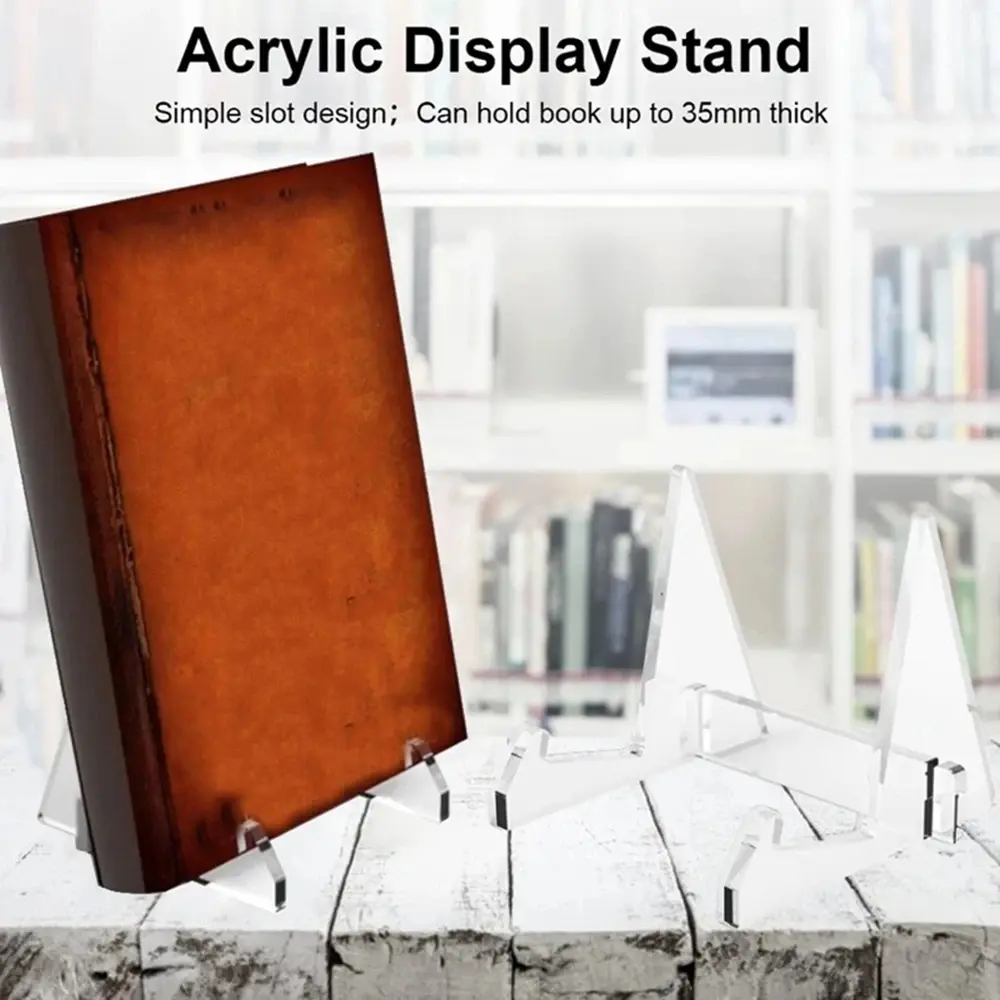 Acrylic Tablet Holder Book Recipe Book Shelf Magazine Holder Triangular Detachable Book Picture Frame CD Display Rack