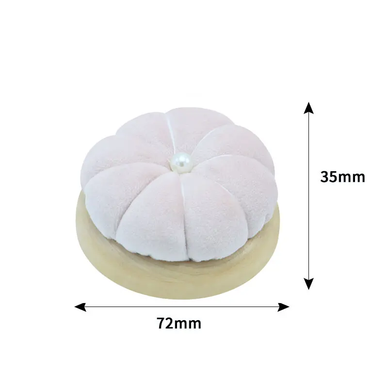1Pc Wooden Solid Color Pumpkin Shape Pincushions Needle Cushion+100pcs Pearl Head Needle DIY Sewing Crafts