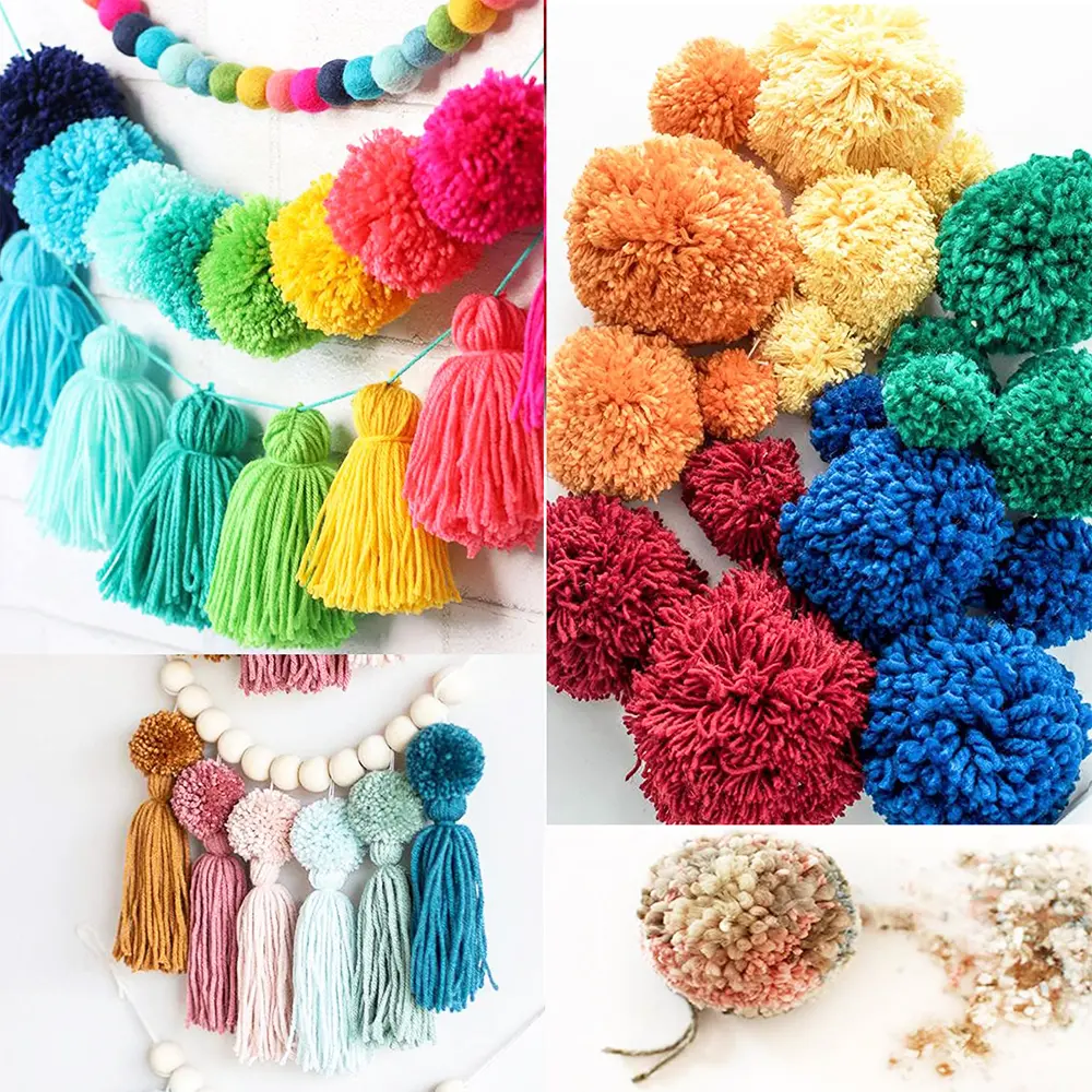4 Sizes Portable Pompom Maker Essential Pom-pom Maker Fluff Ball Weaver Needle Craft Homen DIY Knitting Wool Home Tools