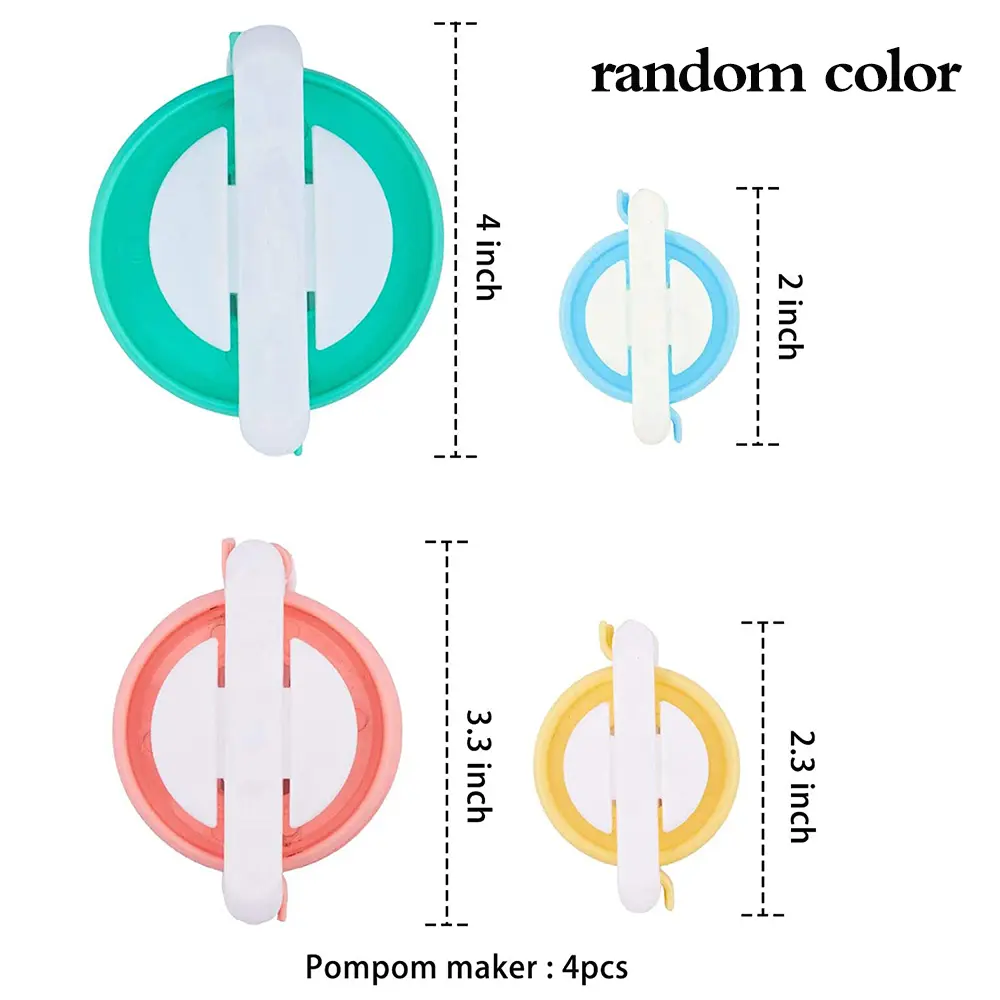 4 Sizes Portable Pompom Maker Essential Pom-pom Maker Fluff Ball Weaver Needle Craft Homen DIY Knitting Wool Home Tools