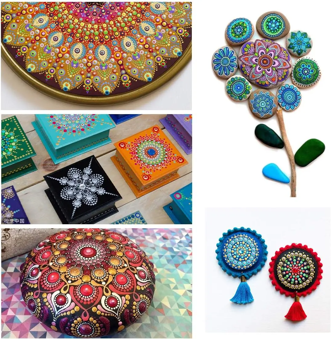 13 Pcs Of Mandala Painting Stick And Paint Stick Set Spiral Twisted Pattern Painting Supplies DIY Creative Tool Set