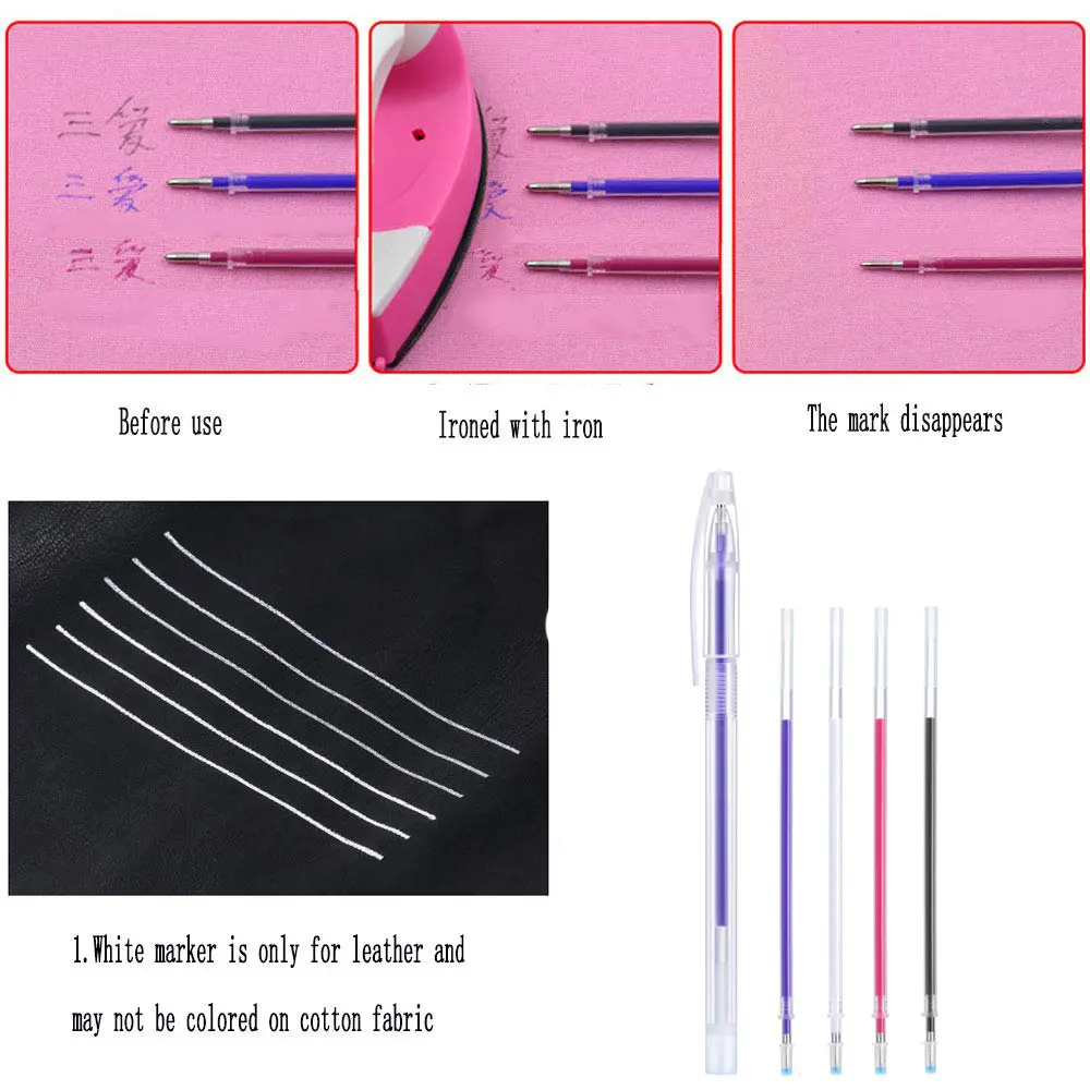 100Pcs Heat Erasable Pens Refill for Fabric Fabric Marking Pens Refill Markers for Quilting Sewing DIY Dressmaking Tailors Chalk