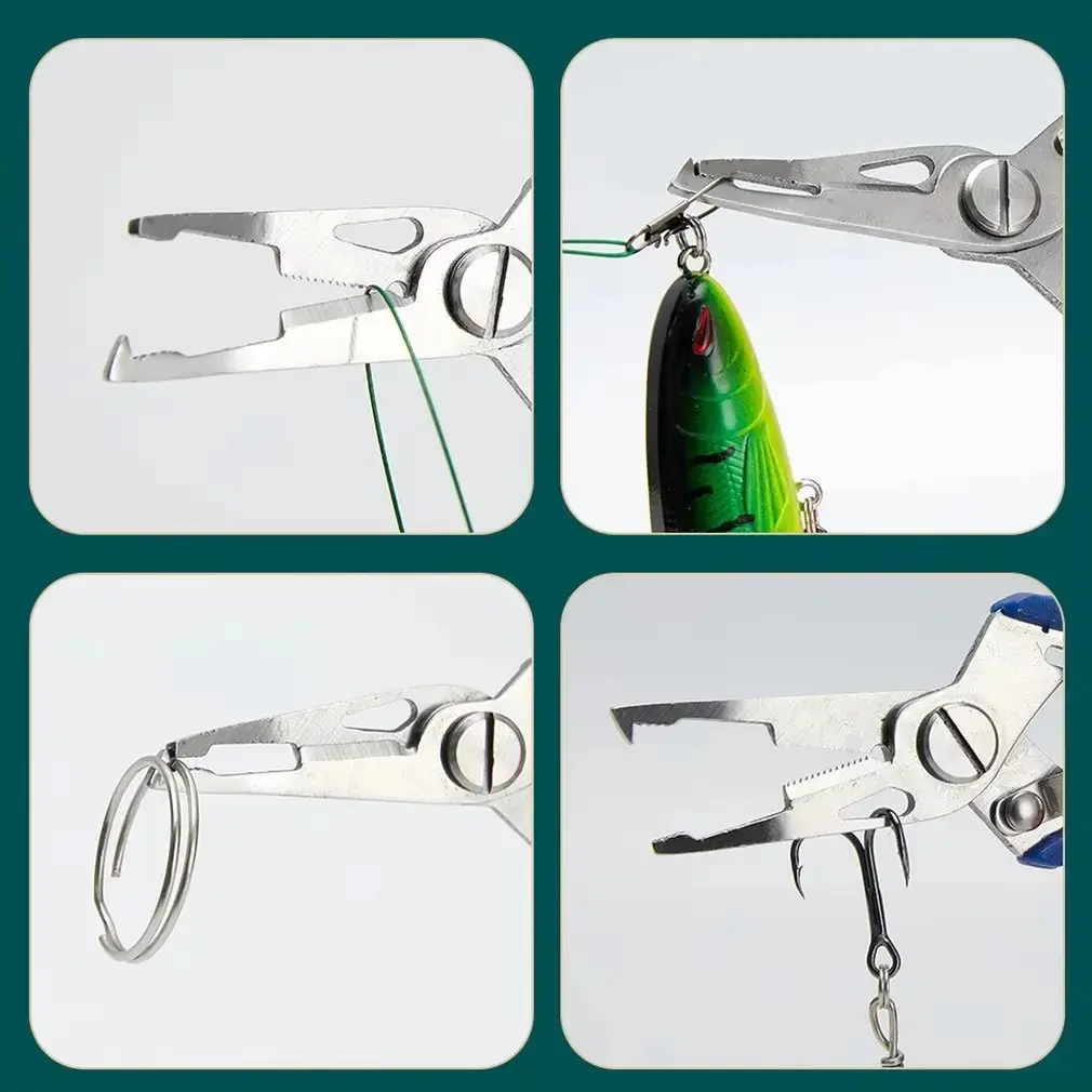 1Pc Fishing Lure Plier Scissors Multifunctional Cutting Lines Uncoupling Fish Hooks Opening Coils Outdoor Fishing Tools Plier
