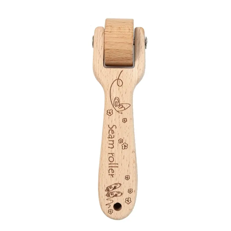 1Pcs Wooden Pressing Wheel Sewing Tools Seam Roller Pressing Wheel Seam Roller Wallpaper Roller For Pressing Leathers Fabrics