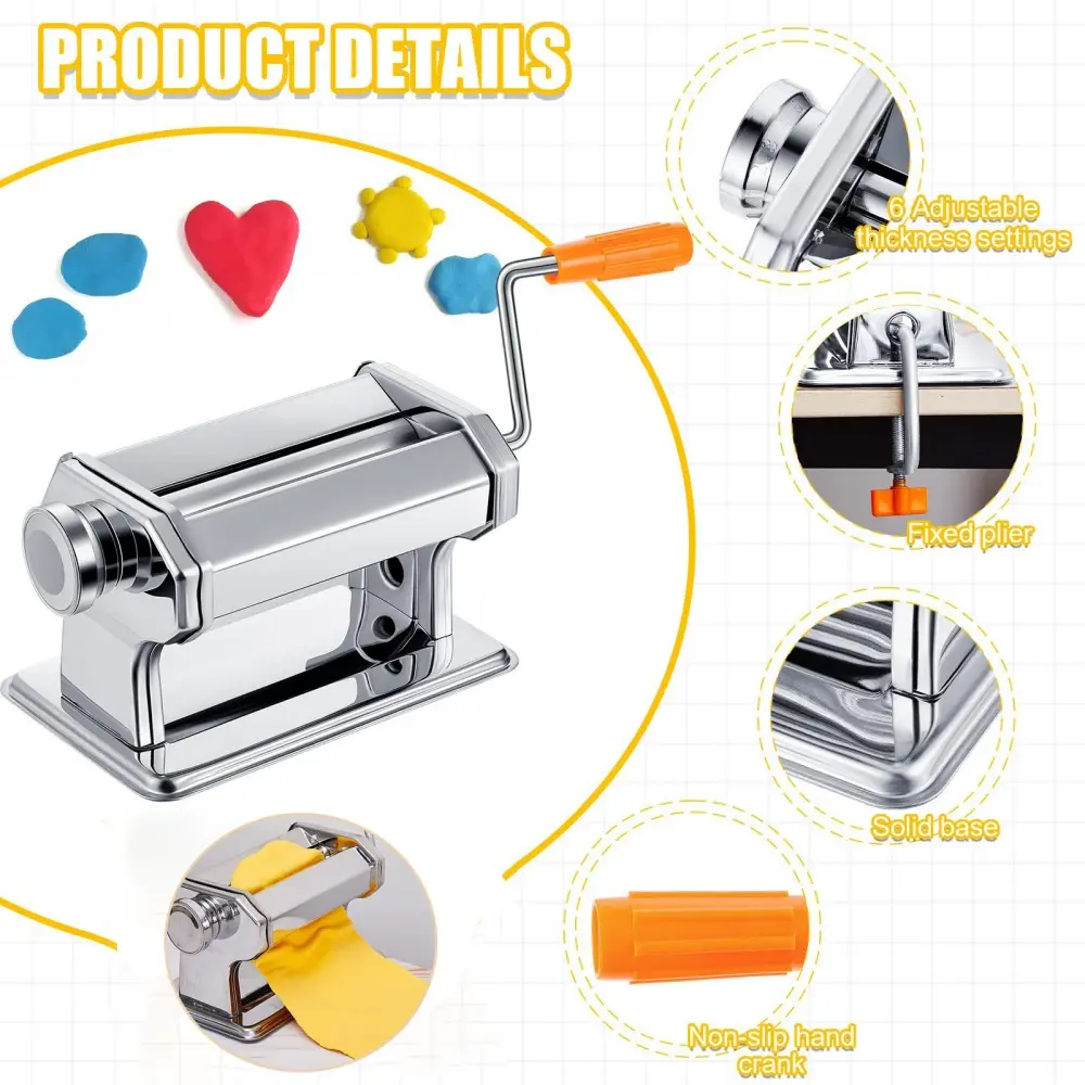 Clay Pressure Machine Mixing Colors Stainless Steel Polymer Clay Roller Machine Hand Cranked Household DIY Ceramic Clay Tool
