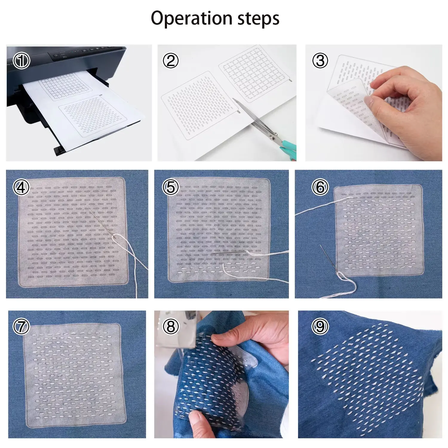 Water Soluble Embroidery Practice Thimble Sewing Set For Beginner Hand Embroidery Kit Sewing Supplies