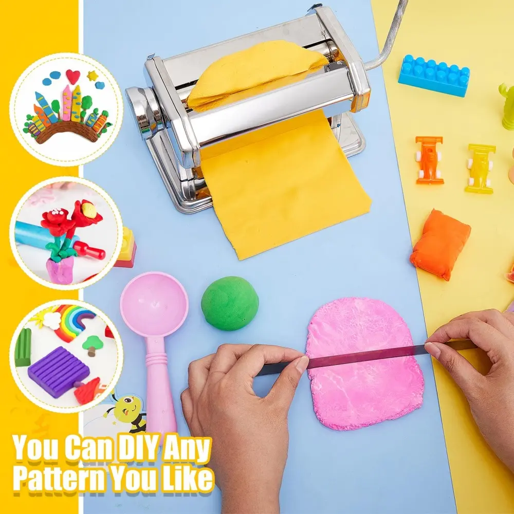 Clay Pressure Machine Mixing Colors Stainless Steel Polymer Clay Roller Machine Hand Cranked Household DIY Ceramic Clay Tool