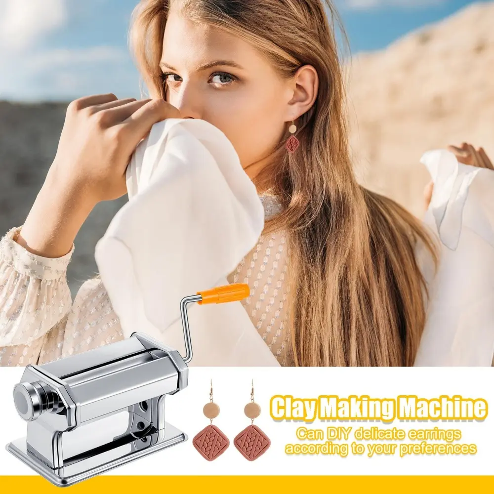 Clay Pressure Machine Mixing Colors Stainless Steel Polymer Clay Roller Machine Hand Cranked Household DIY Ceramic Clay Tool