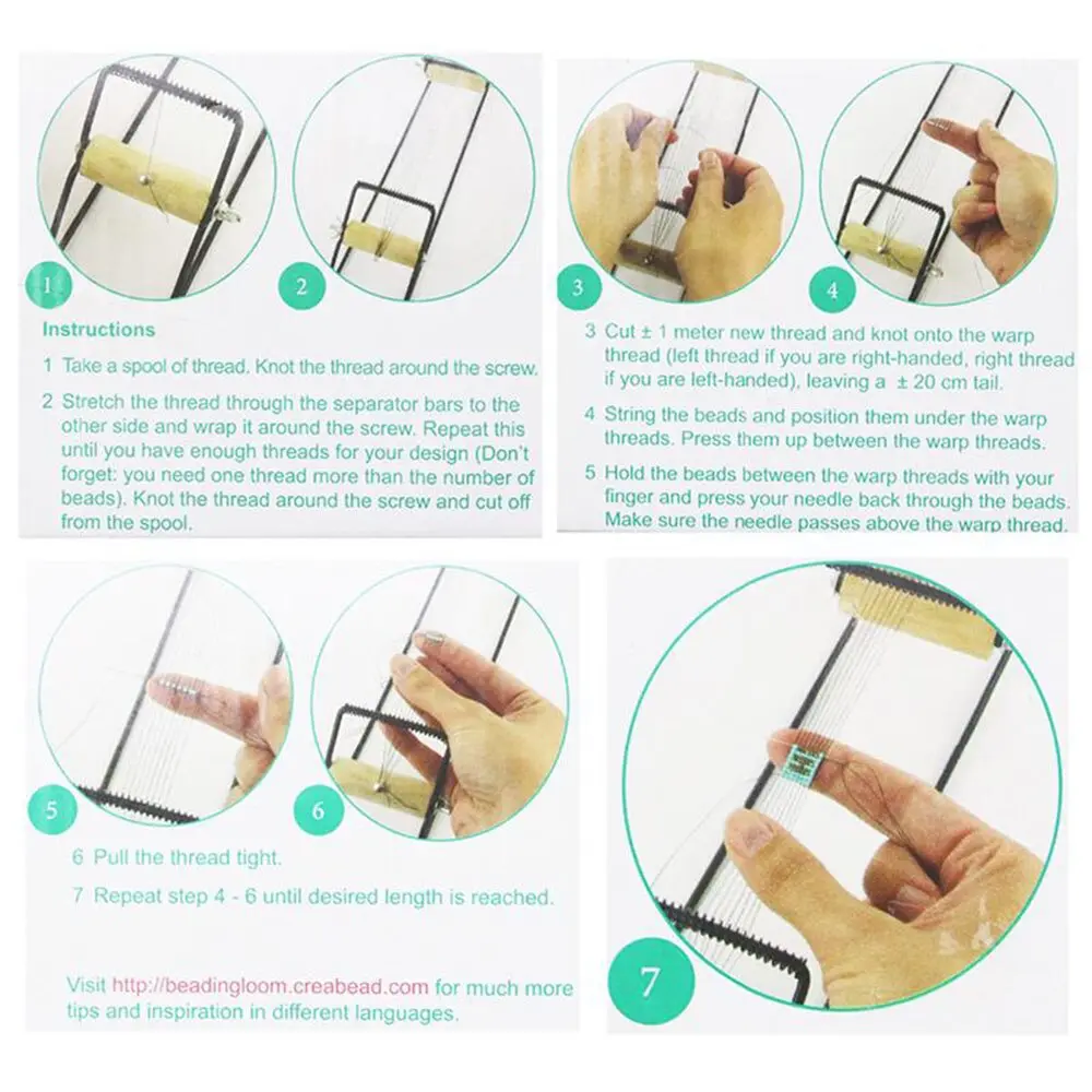 Stainless Steel Weaving Beading Loom Kits Wood Handle Knitting Machine Handmade Knitting Tools for DIY Jewelry Bracelets