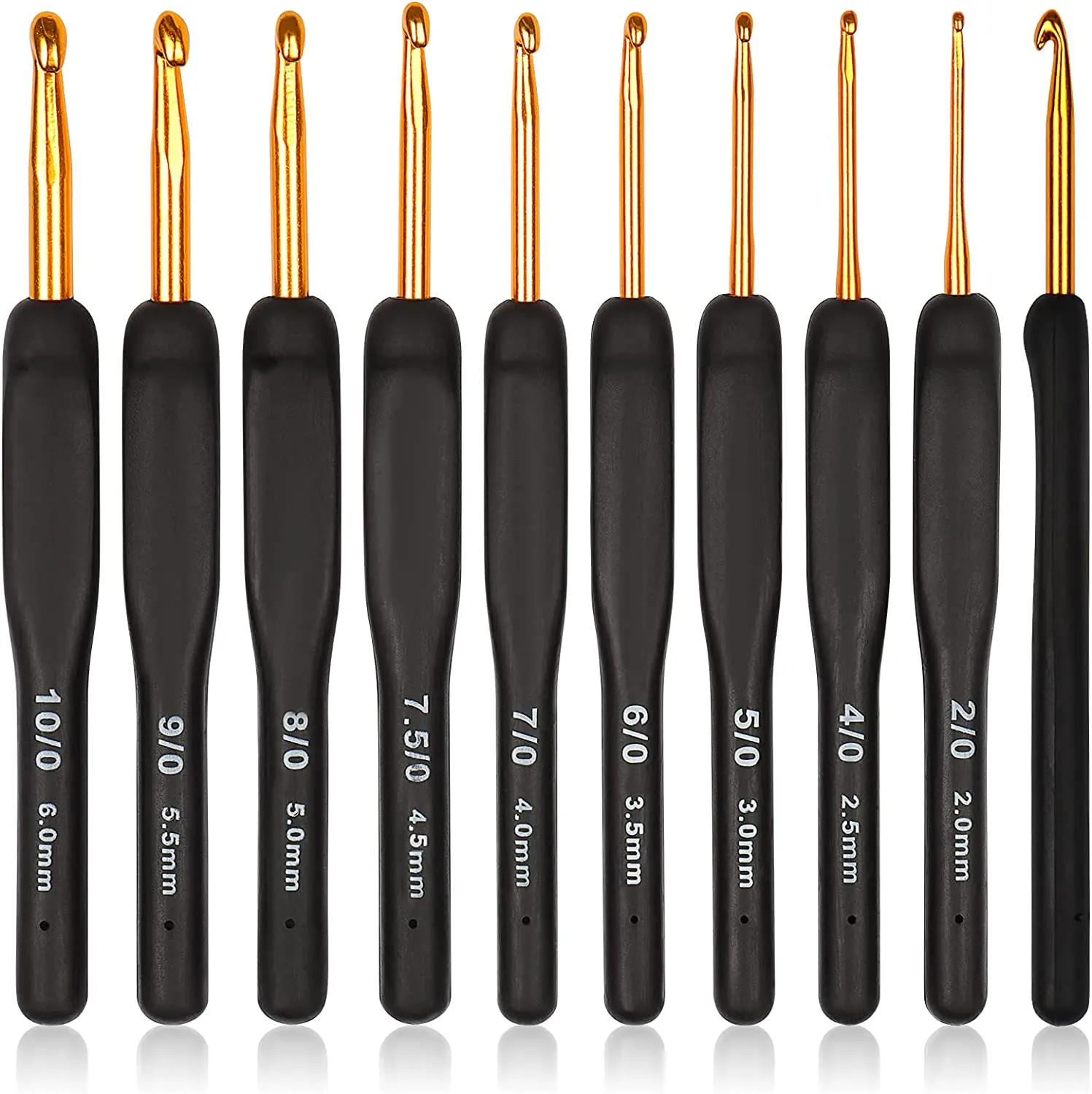 9pcs Knitting Needle Crochet Set 2.0/2.5/3.0/3.5/4.0/4.5/5.0/5.5/6.0mm Black Crochet Sweater Knitting Tool Sewing Needle Set