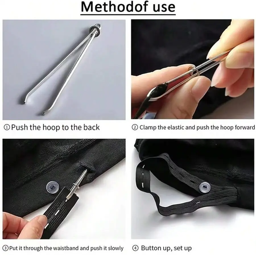 5pcs Sewing Tool Kit for Hoodies DIY Projects Elastic Band Replacement Drawstring Adjustment Tools with Mixed Colors
