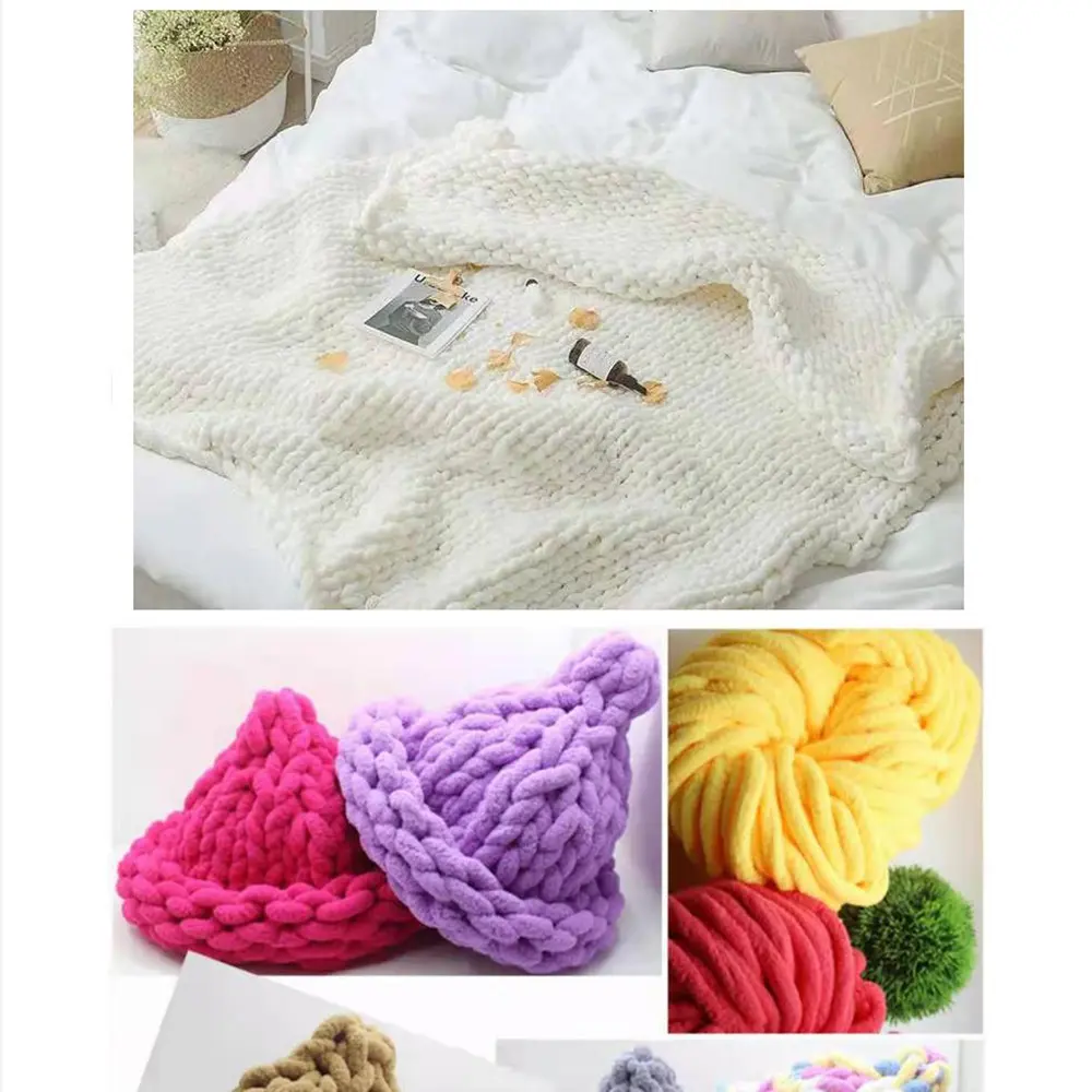 Single Strand Extra Thick Icelandic Hair Ice Stripe Thread Handmade DIY Woven Scarf Thread Hat Cushion Hook Blanket Thread
