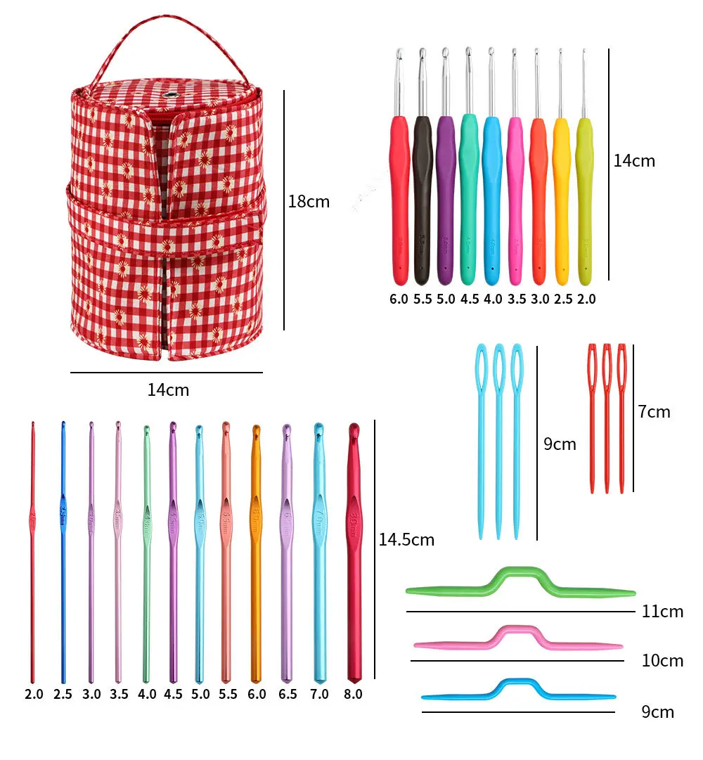 4 Color Crochet Set DIY Hand Woven Yarn Crochet Component Set Detachable Handheld Beginner Crochet Material Bag