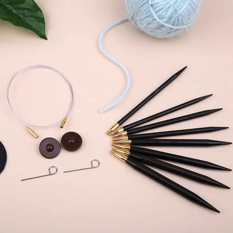 SKC Sandalwood Circular Needle Detachable DIY Knitting Tool Set Knitting Needle Loop Needle Interchangeable Sweater Needle