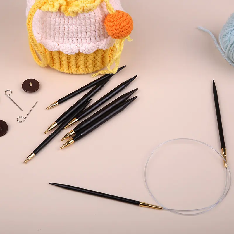 SKC Sandalwood Circular Needle Detachable DIY Knitting Tool Set Knitting Needle Loop Needle Interchangeable Sweater Needle
