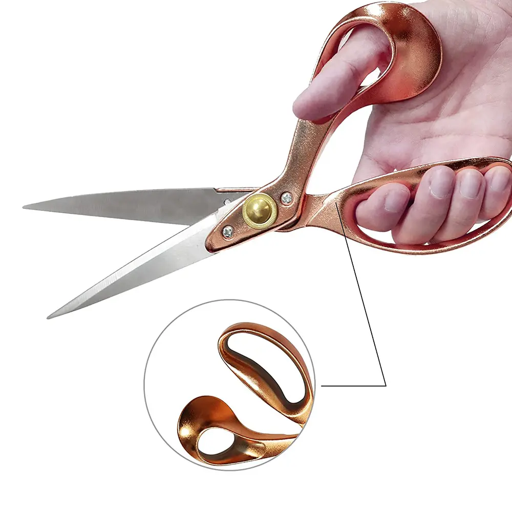 9 Inch Gold Sewing Scissors Embroidery Clothing Leather Paper Special Tool Asymmetric Tailor Scissors DIY Sewing Tools