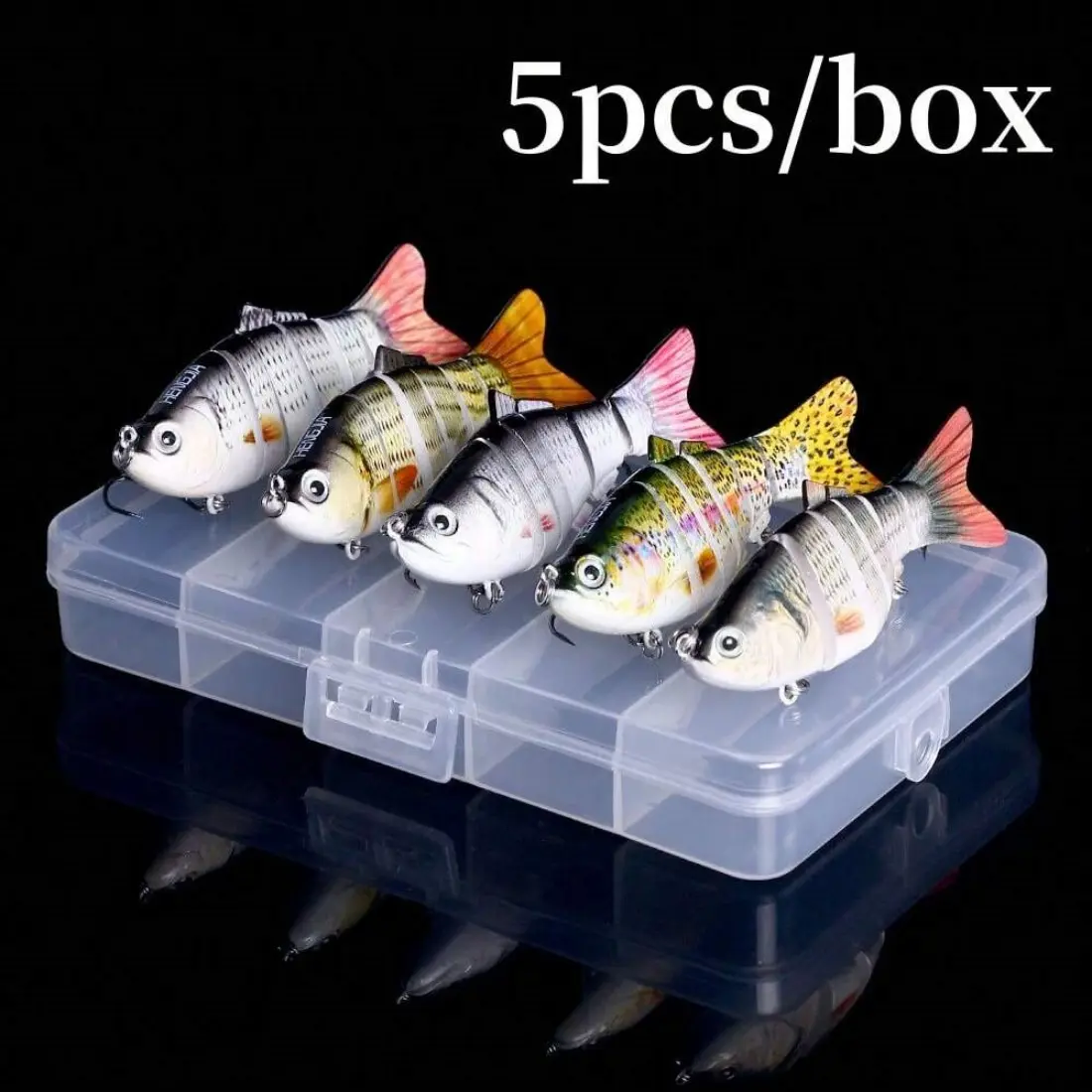 5Pcs/Box Multi Jointed Hard Baits 6 Segment Fishing Lures Artificial Hard Bait Swimbait for Fishing Swimbait Fishing Tackle