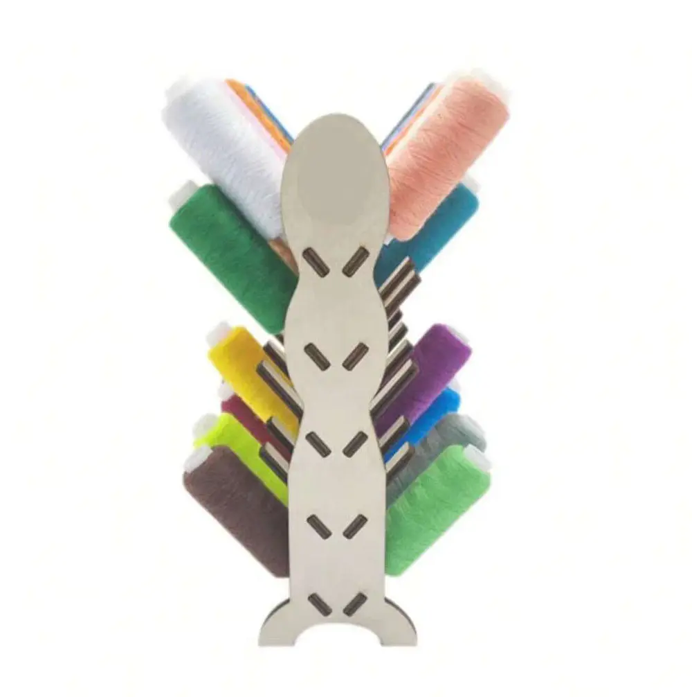 1Pc 50 Spools Sewing Embroidery Thread Rack Organizer Detachable Wooden Thread Holder Wall Hanging Cones Stand Shelf Tool