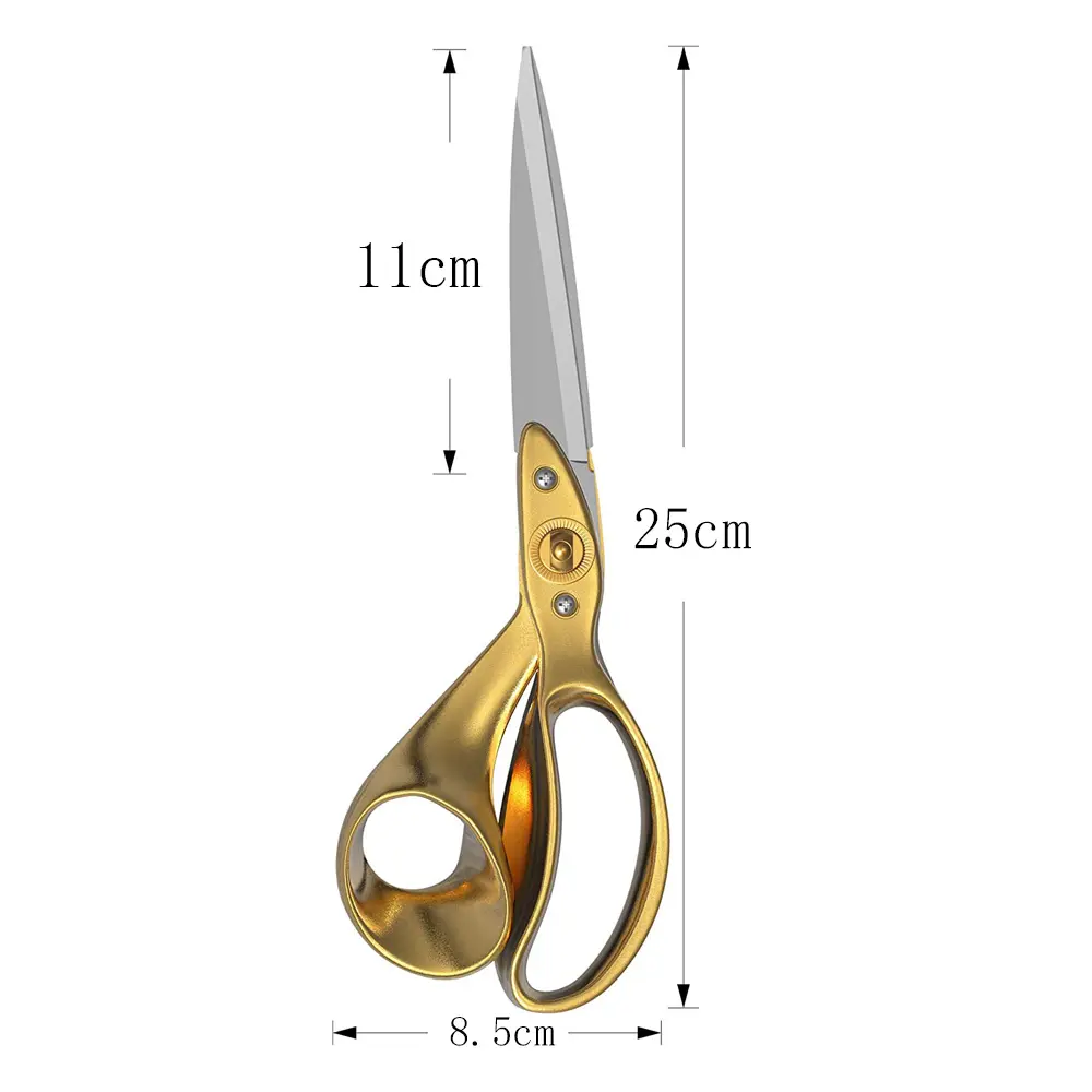 9 Inch Gold Sewing Scissors Embroidery Clothing Leather Paper Special Tool Asymmetric Tailor Scissors DIY Sewing Tools