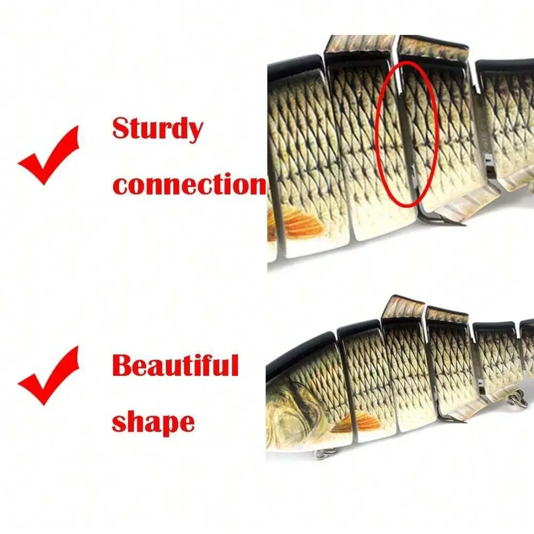 5Pcs/Box Multi Jointed Hard Baits 6 Segment Fishing Lures Artificial Hard Bait Swimbait for Fishing Swimbait Fishing Tackle