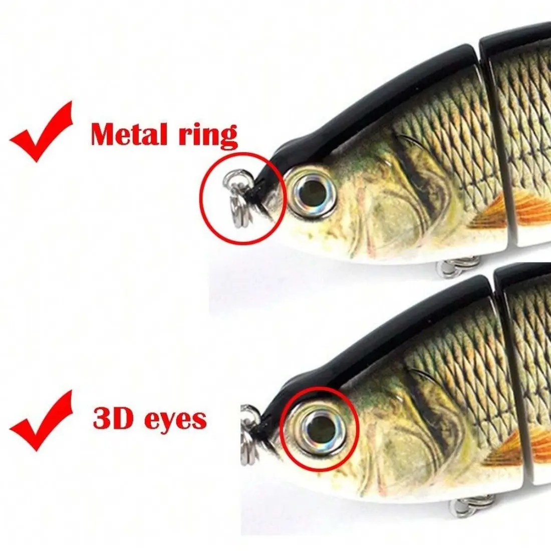 5Pcs/Box Multi Jointed Hard Baits 6 Segment Fishing Lures Artificial Hard Bait Swimbait for Fishing Swimbait Fishing Tackle