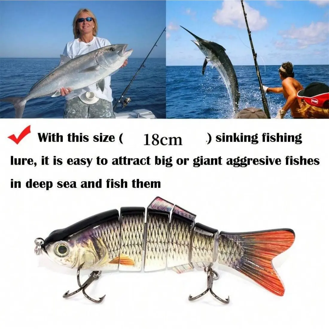 5Pcs/Box Multi Jointed Hard Baits 6 Segment Fishing Lures Artificial Hard Bait Swimbait for Fishing Swimbait Fishing Tackle