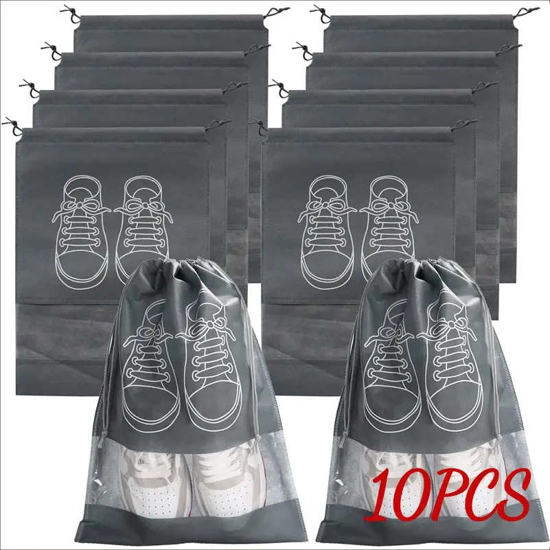 5Pcs Non Woven Shoe Bag Storage Bag Shoe Storage Drawstring Tie Mouth Shoe Storage Bag Dust Bag Drawstring Shoe Bag
