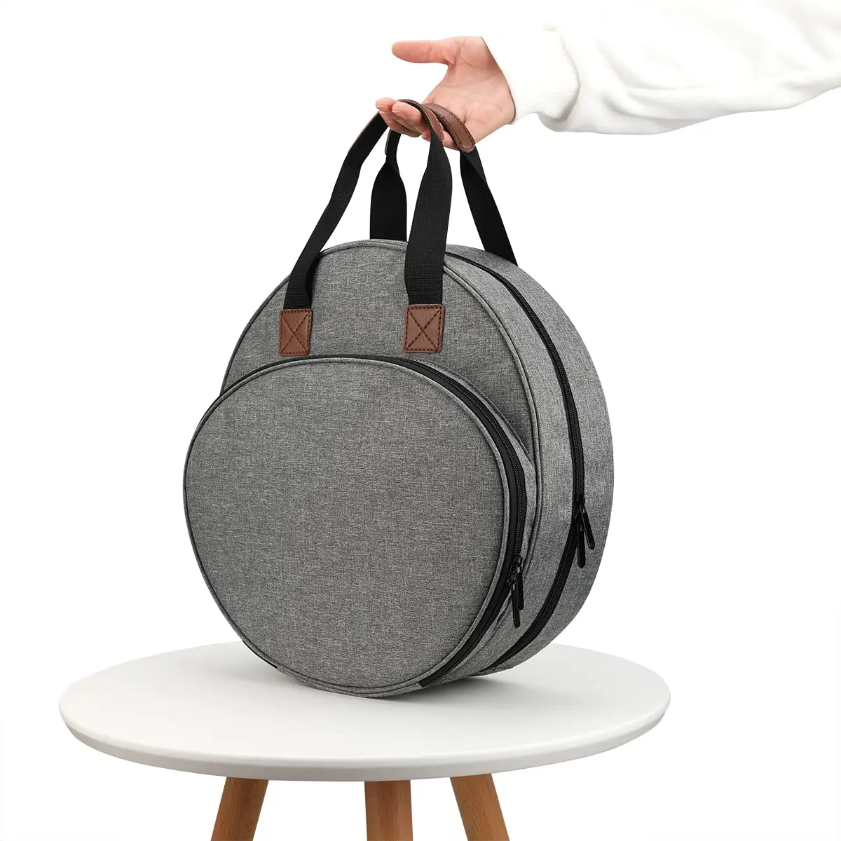 Cross Stitch Storage Bag Sewing Crafts Storage Tote Bag Knitting Bags with Zipper Pockets Organiser Sewing Tool Accessories