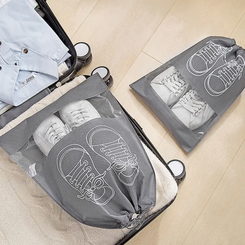 5Pcs Non Woven Shoe Bag Storage Bag Shoe Storage Drawstring Tie Mouth Shoe Storage Bag Dust Bag Drawstring Shoe Bag