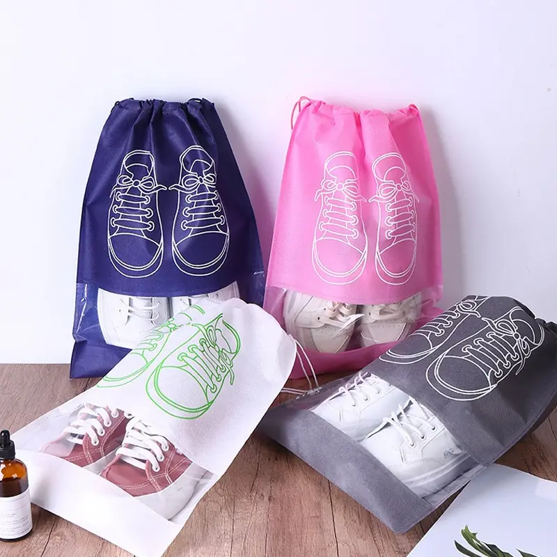 5Pcs Non Woven Shoe Bag Storage Bag Shoe Storage Drawstring Tie Mouth Shoe Storage Bag Dust Bag Drawstring Shoe Bag