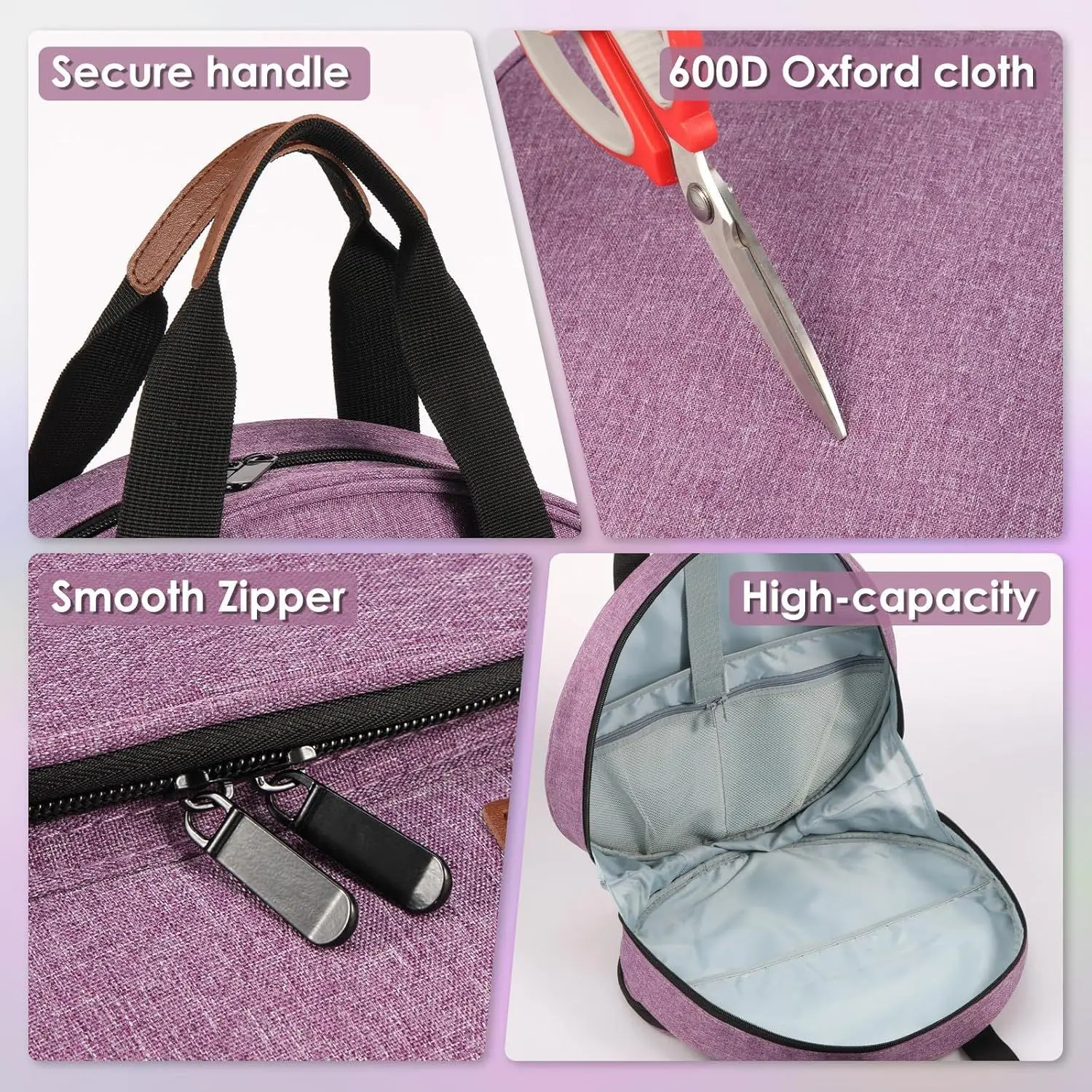 Cross Stitch Storage Bag Sewing Crafts Storage Tote Bag Knitting Bags with Zipper Pockets Organiser Sewing Tool Accessories