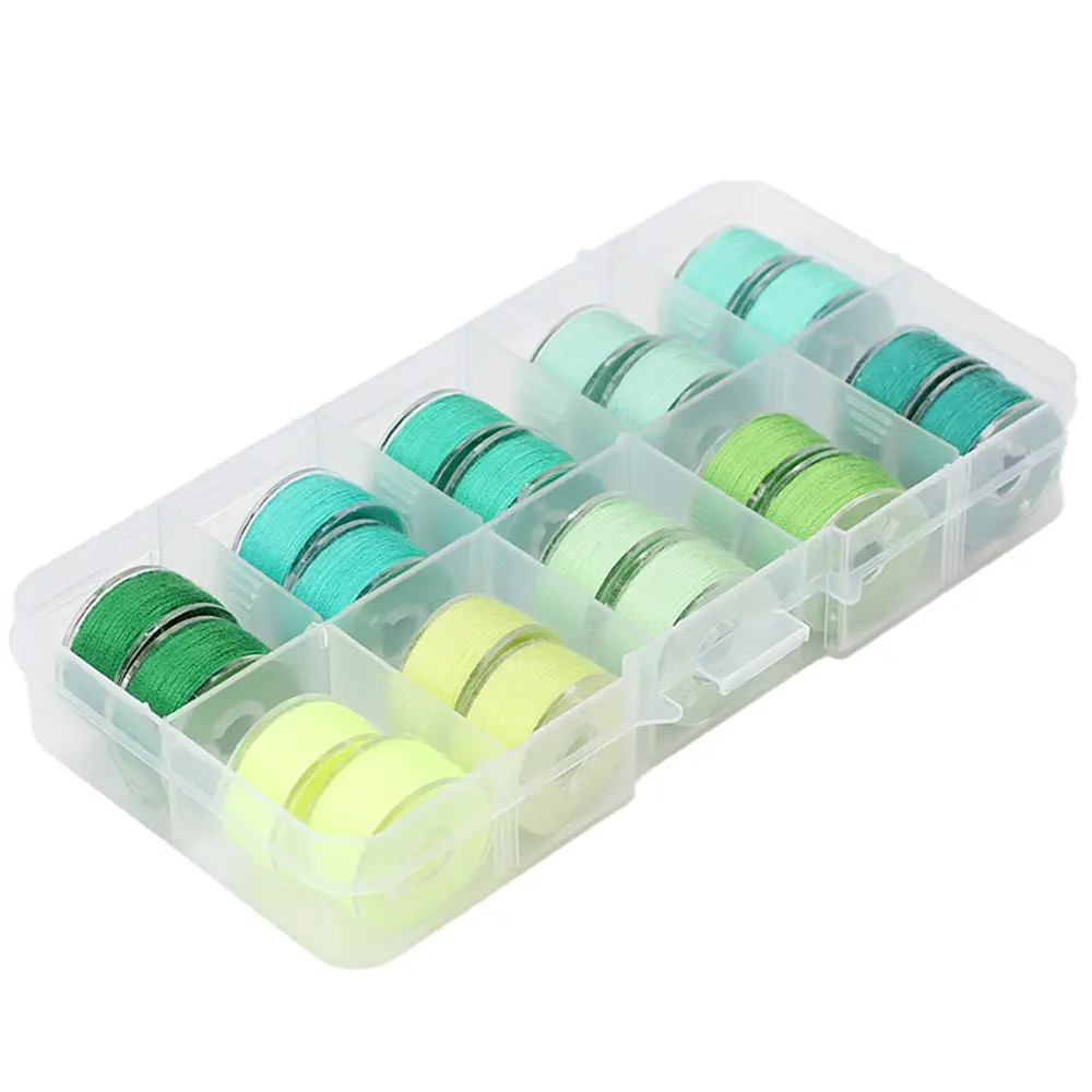 Shuttle Core Box With Transparent Thread 10 Grid Shuttle Core And Fixed Color Sewing Thread Box With Shuttle Core Set