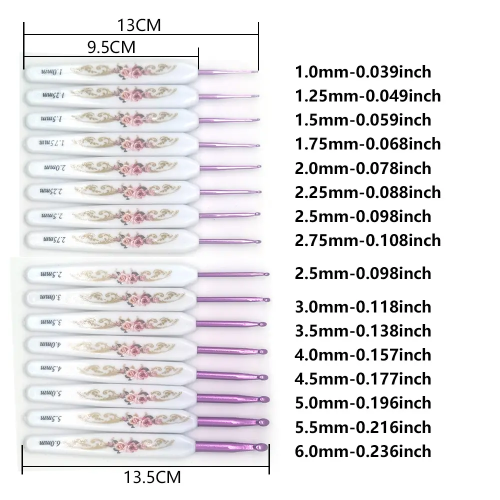 Crochet Hooks Set 16 PCS Ergonomic Crochet Hooks Set Metal Crochet Hook Set Crochet Hooks Kit with Case For Hand Knitting Yarn