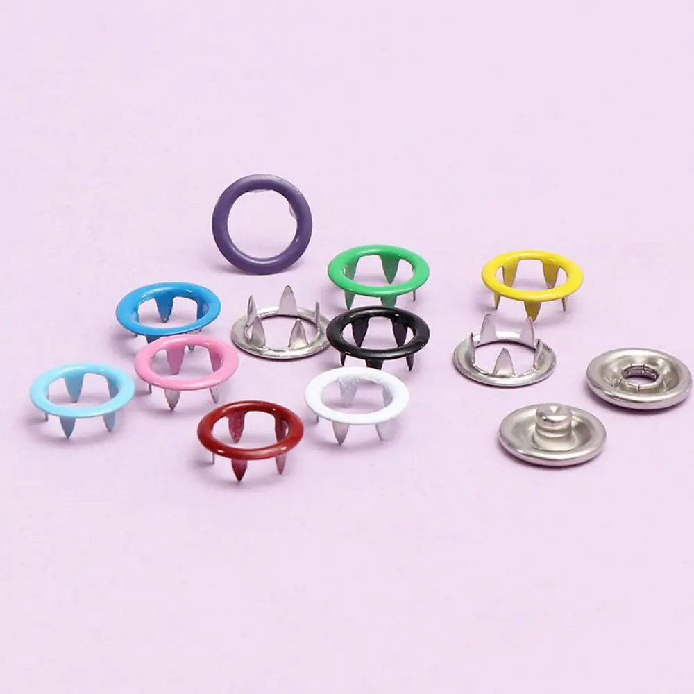 50Set Snap Buttons with Fastener Pliers Press Tool Multicolor Mixing Hollow Sewing Snaps for Fabric DIY Crafting Clothing Sewing