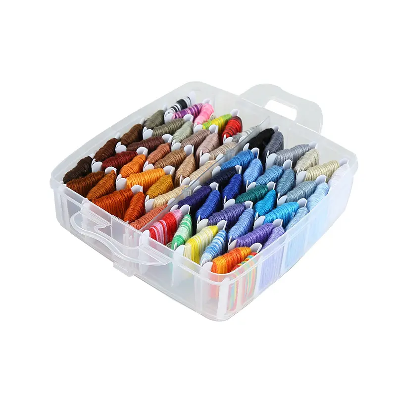 192Color Embroidery Thread Set DIY Cotton Multi Color New Cross Stitch Thread Metal Wire Knitting Set Process Line Storage Box