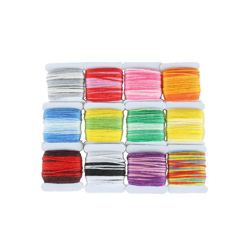 192Color Embroidery Thread Set DIY Cotton Multi Color New Cross Stitch Thread Metal Wire Knitting Set Process Line Storage Box