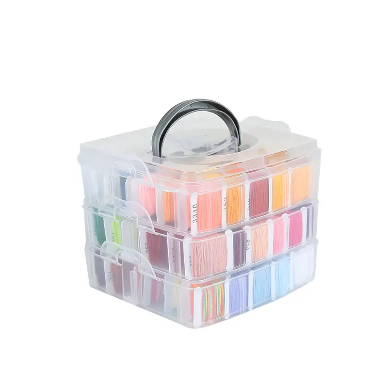 192Color Embroidery Thread Set DIY Cotton Multi Color New Cross Stitch Thread Metal Wire Knitting Set Process Line Storage Box