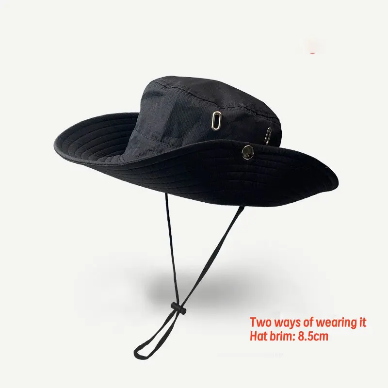 Summer Men Bucket Hat Outdoor UV Protection Wide Brim Hunting Hiking Hat Fisherman Hat Beach Sunscreen Cap