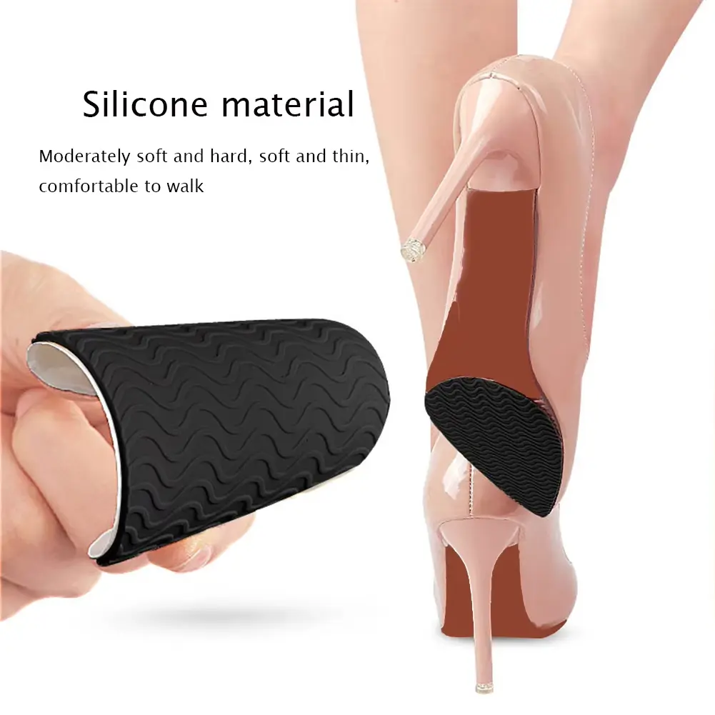 1Pair Rubber Shoe Sole Protector Wear-Resistant Non-Slip Forefoot Shoes Mat Self-Adhesive Sole Protector Rubber Pads Cushion
