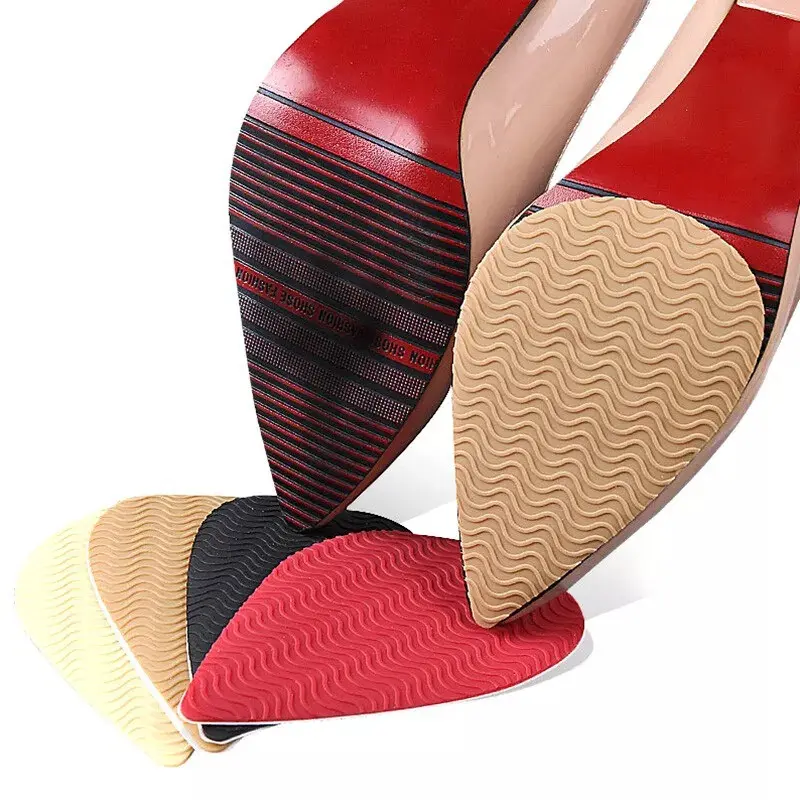 1Pair Rubber Shoe Sole Protector Wear-Resistant Non-Slip Forefoot Shoes Mat Self-Adhesive Sole Protector Rubber Pads Cushion