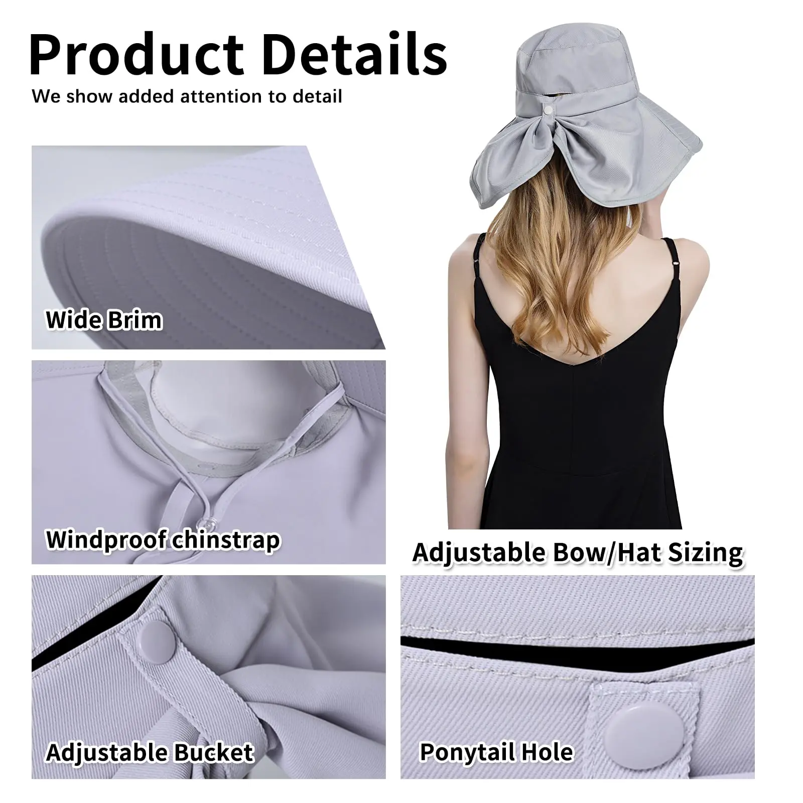 Wide Brim Sun Hat Women Anti-UV Protection Outdoor Hiking Fisherman Cap Fold Summer Beach Hat Neck Protection Sun Visors