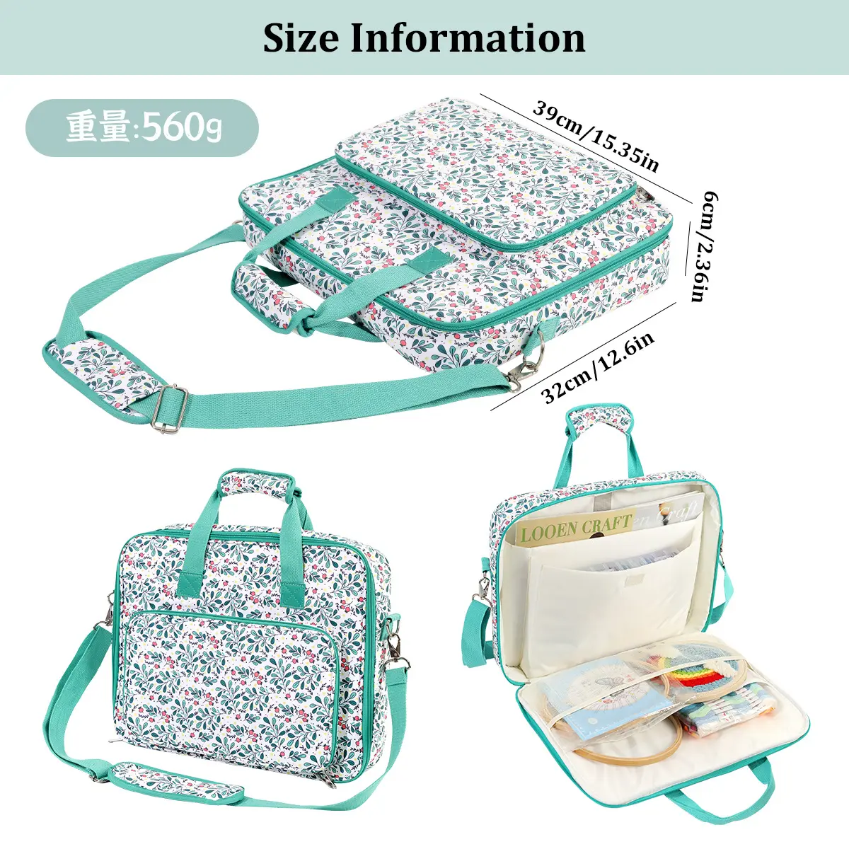 Sewing and Craft Supplies Storage Bag Large Capacity Travel Packing Organizer Bag Clear Pockets for Knitting Sewing Accessories