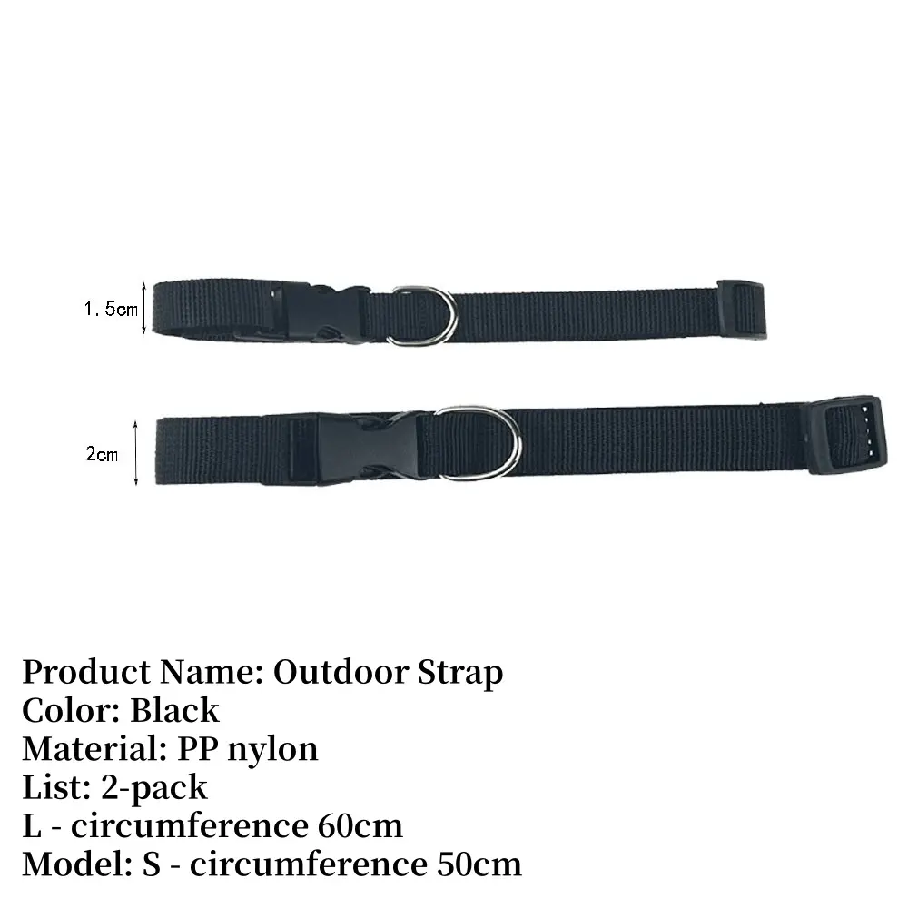 2pcs Perimeter 50/60cm Outdoor Travel Tied Backpack Luggage Sleeping Bag Long Lash Strap Release Buckle
