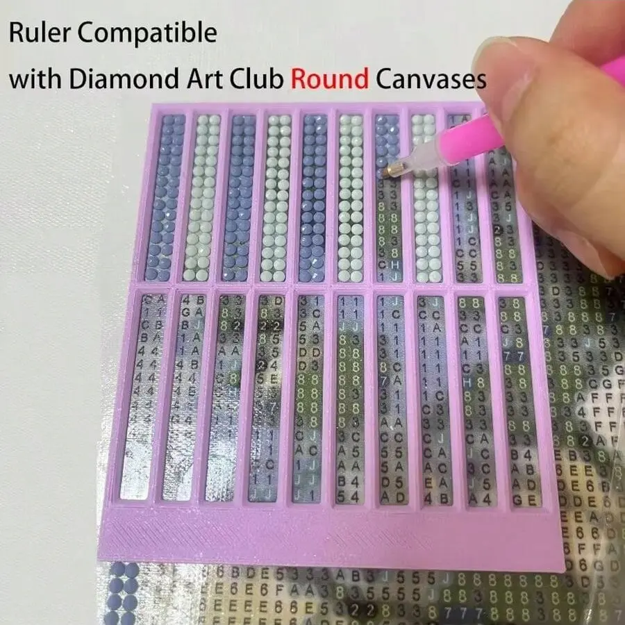 1/2pcs Diamond Art Ruler Non-slip Textured Grid Tool Diy Straight Drill Ruler Ruler Home Diamond Painting Craft Tool